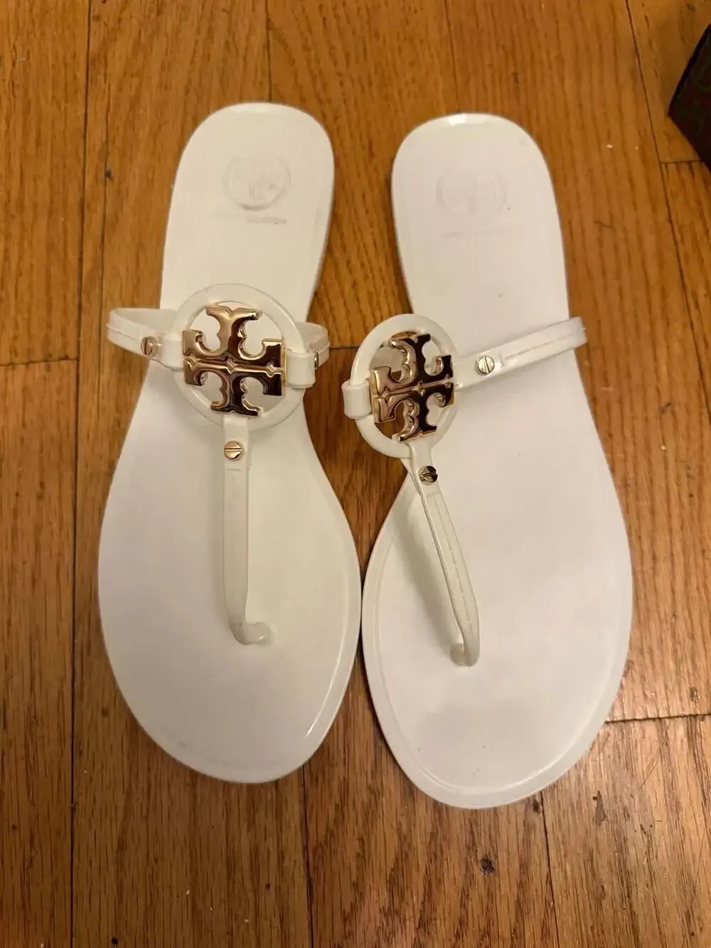 Tory Burch Mini Miller Jelly Thong Sandals in Ivory/White